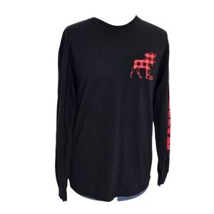 Gildan heavy cotton black long sleeve Maine souvenir t-shirt Medium